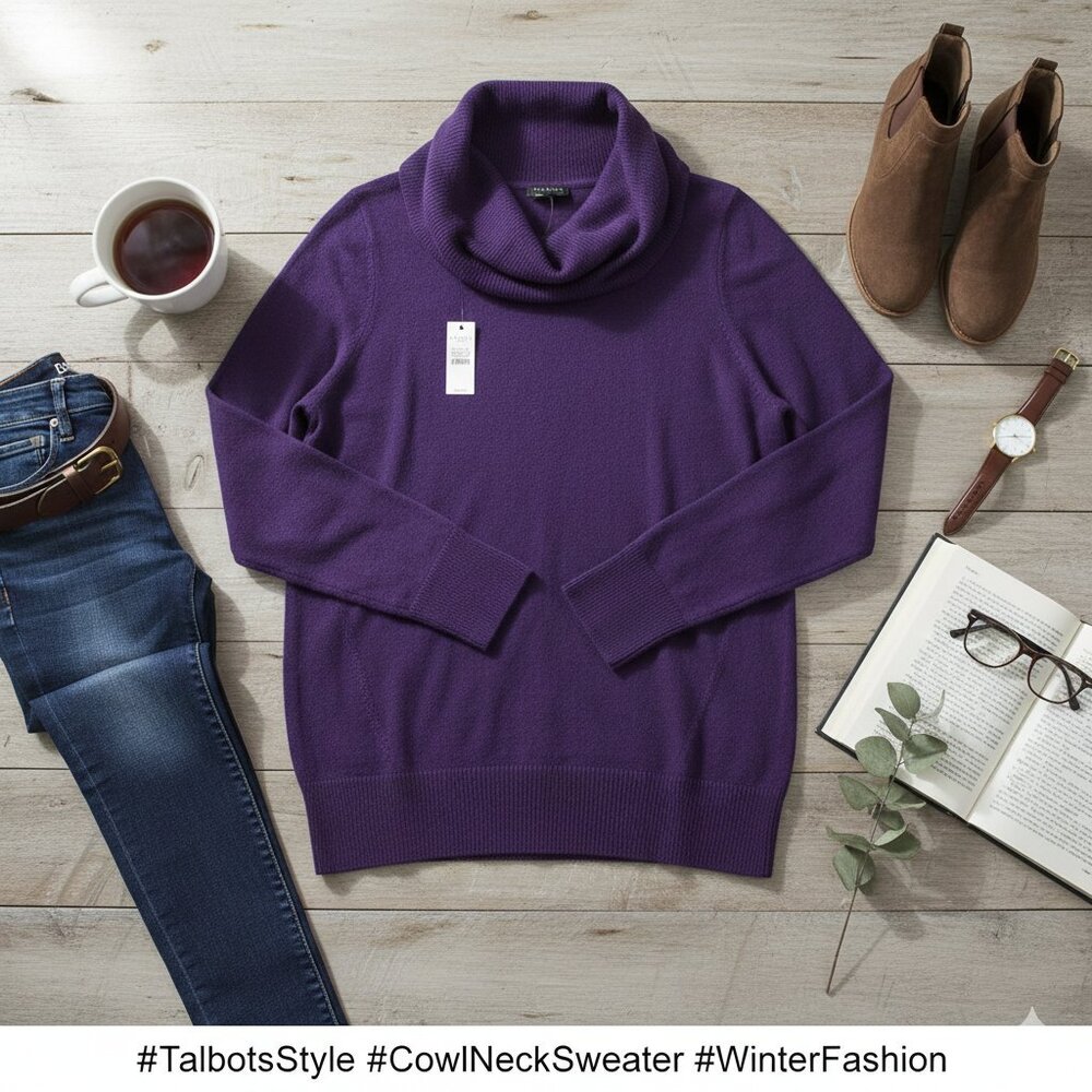 Talbots Merino Wool Cowlneck Sweater NWT